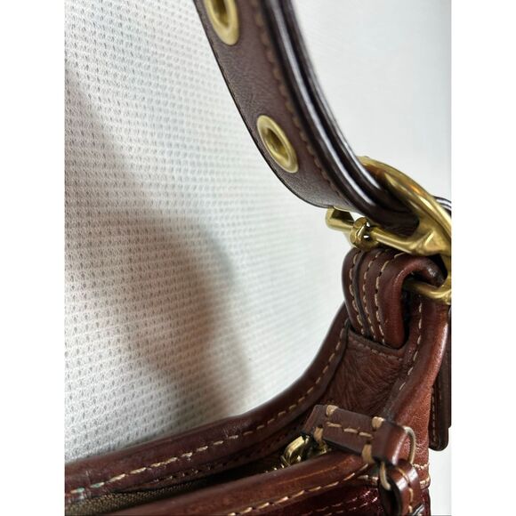 Vtg Coach Bleeker patchwork leather hobo bag 11356 suede signature logo Y2K - Picture 13 of 16